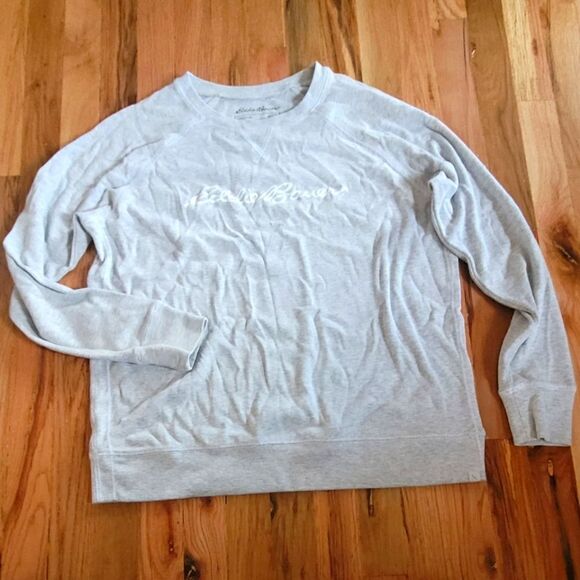 Eddie Bauer Long Sleeve Legendwash Sweatshirt Thermal Distressed Top Large - Picture 1 of 3